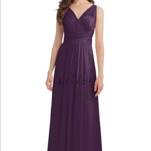 Bill Levkoff chiffon bridesmaid dress.